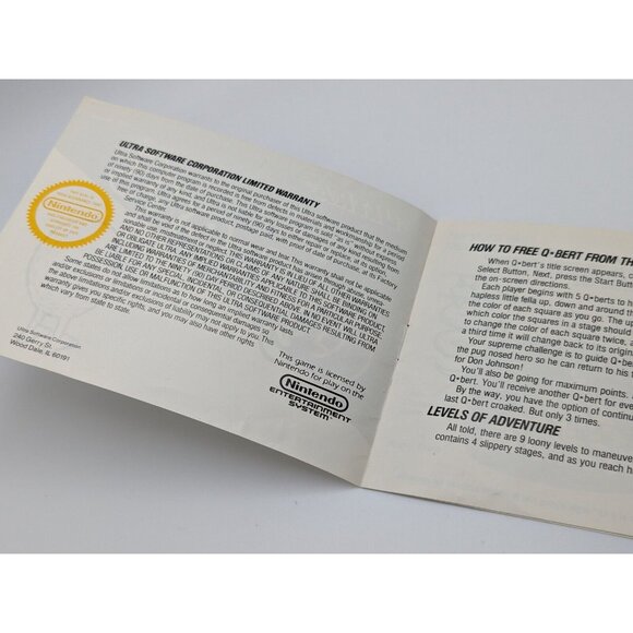 Qbert (NES Nintendo, 1989) Authentic Manual Booklet Only - Picture 4 of 6